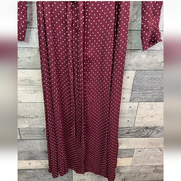 Whistles Margot Spot Shirt Dress UK 10 Burgundy Midi Royal ASO Kate Middleton - Picture 8 of 10